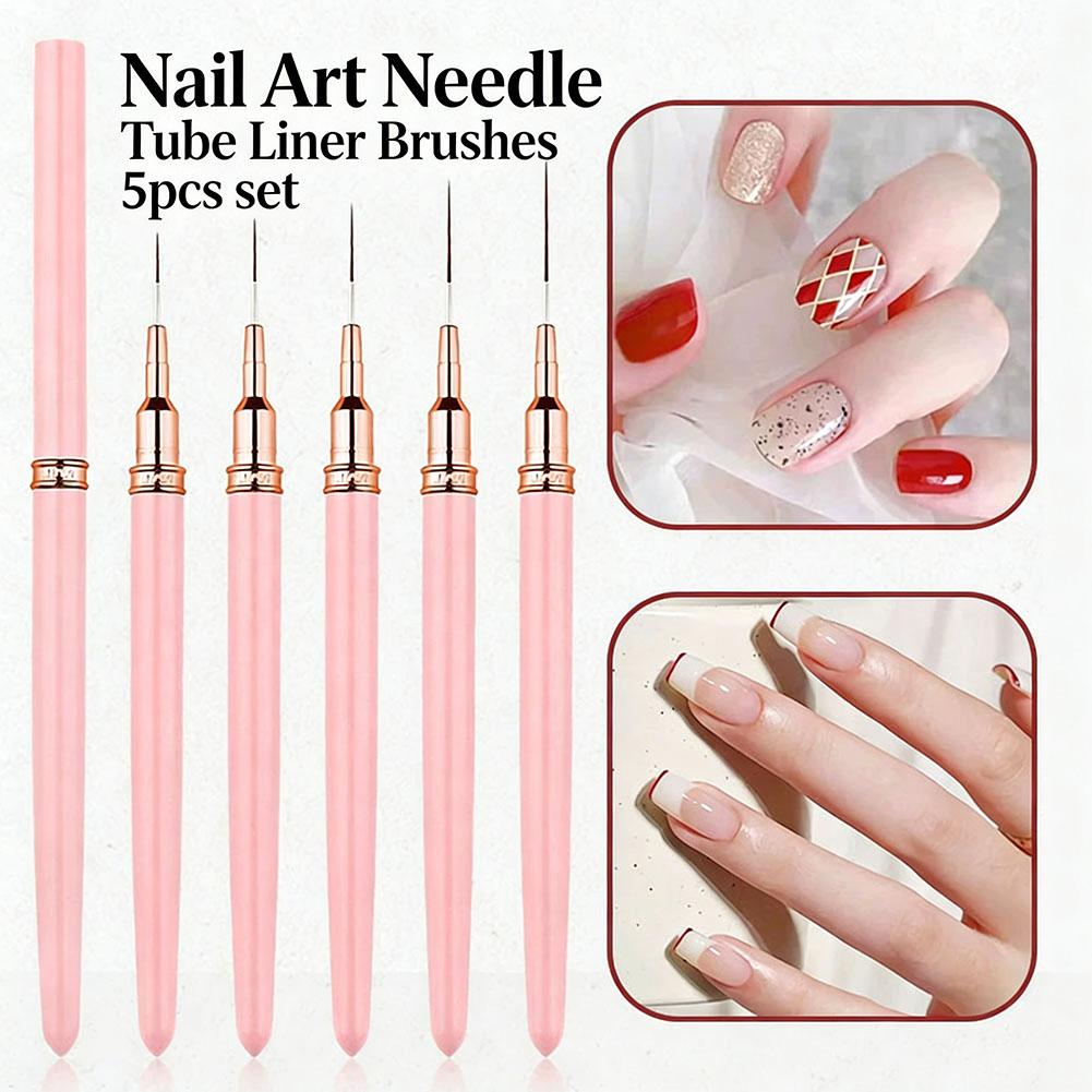 Brush Bristle Set - 5'li Tırnak Sanatı Çizgi Çizme Fırça