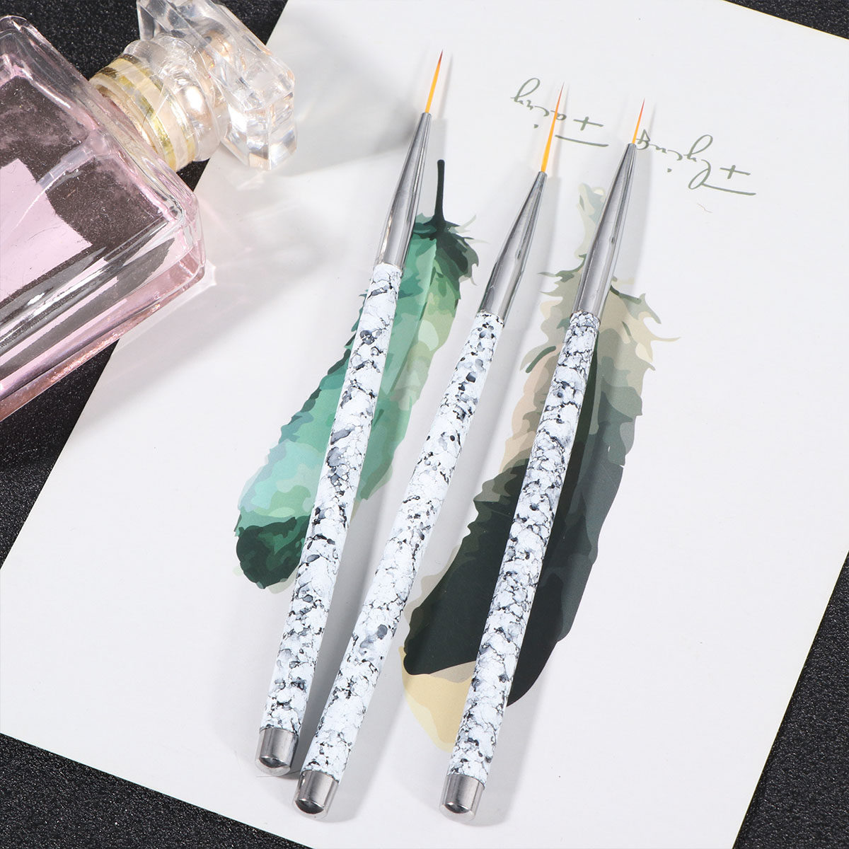 Brush Bristle Set - 3 adet tırnak resim fırçası seti